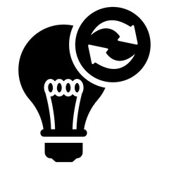 
An icon design of light bulb recycling concept

