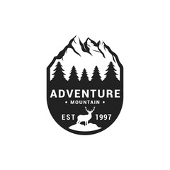 Mountain adventure logo icon vector template. Premium design mountain logo adventure.