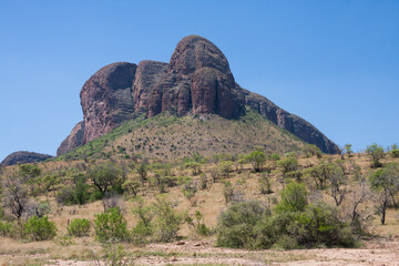 Sandstone mountain cliffs scenic view in summer in Marakele National Park, Limpopo Province, South...