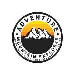Mountain adventure logo icon vector template. Premium design mountain logo adventure.