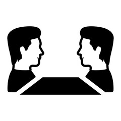 
Key with male avatar, key employee concept icon
