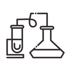 biology chemical experiment science element line icon style