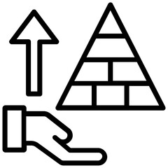 
Pyramid up arrow graph. Idea, startup, business and success analysis
