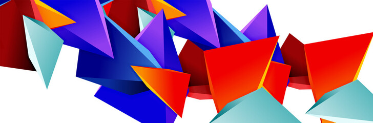 Triangle mosaic abstract background, 3d triangular low poly shapes. Geometric vector illustration for covers, banners, flyers and posters and other