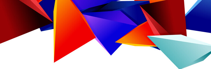 Triangle mosaic abstract background, 3d triangular low poly shapes. Geometric vector illustration for covers, banners, flyers and posters and other