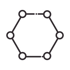 biology chemistry particle science element line icon style