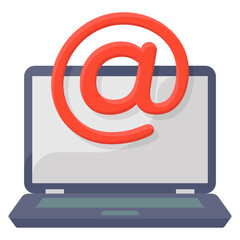 
Editable flat icon of online email 

