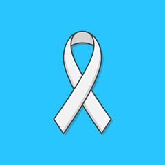 Awareness Ribbon Vector Icon Illustration. Ribbon Flat Icon