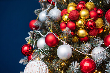 beautiful Christmas tree with balls