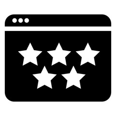 
Flat vector of stars inside webpage, website ranking icon 
