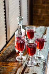 cranberry drink on the Christmas table