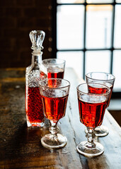cranberry drink on the Christmas table