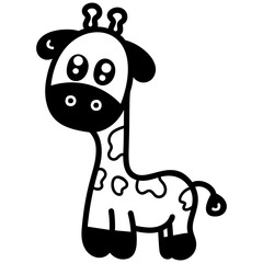 Giraffe Cartoon Drawing © Vectors Point