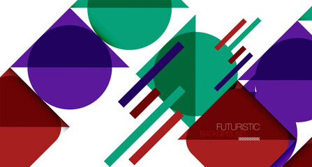 Clean minimal geometric abstract background with triangles and circles. Vector illustration for covers, banners, flyers and posters and other designs