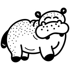 Hippopotamus Cartoon Drawing