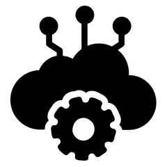 
Trendy flat design of cloud setting icon 
