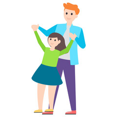 Father With Daughter 