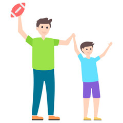 Playing Football Vector 