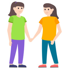 Flat Friendship Character 