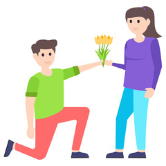 Man Proposing Vector 