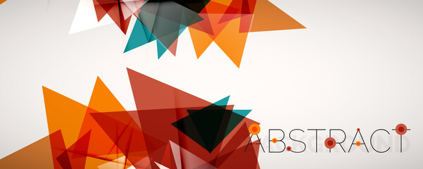 Obraz premium Geometric abstract background. Color triangle shapes. Vector illustration for covers, banners, flyers and posters and other designs
