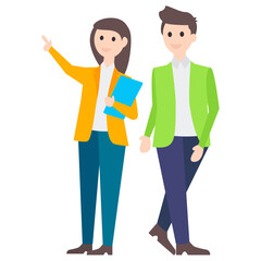 Fototapeta premium Coworkers Discussion Vector 