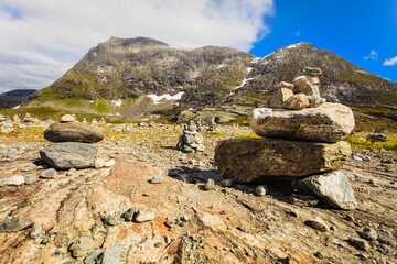 Mountains rock landscape along Trollstigen, Norway