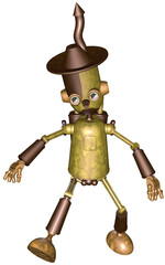 3d render of a toon tin man