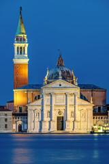 Fototapeta na wymiar The San Giorgio Maggiore church in Venice, Italy, at night