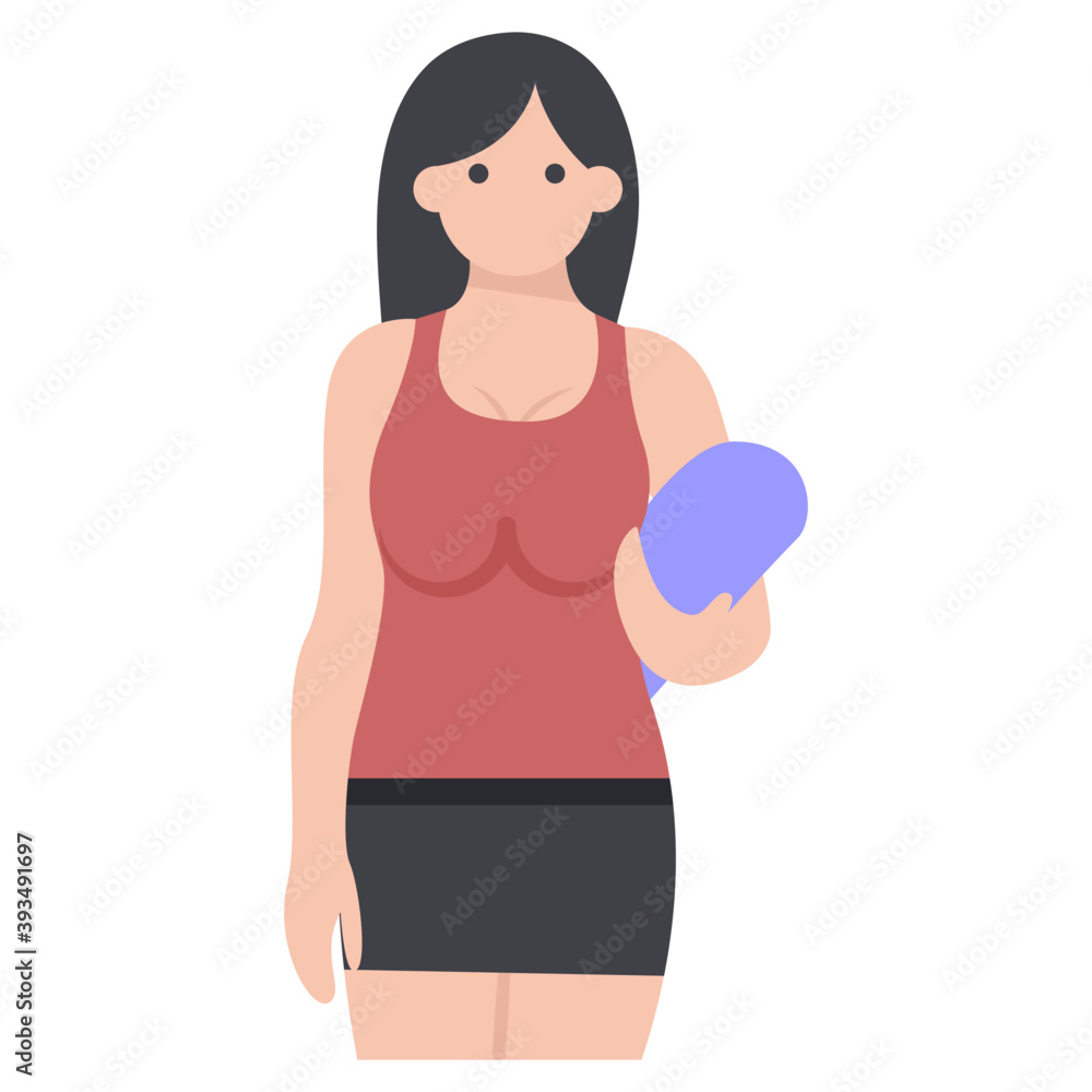 Poster Sportswoman Avatar Vector 