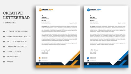 Abstract Creative & Clean Business Style Letterhead Template For  Your Corporate Project, Business Letterhead With Vector.