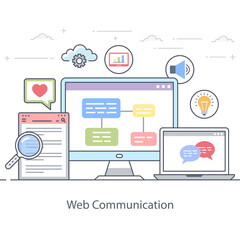 Web Communication Illustration 
