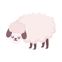 sheep farm animal cartoon icon isolated design