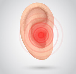 vector human ear. hearing treatment, therapy and prevention