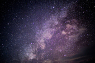 Closeup to center of milky way in night time