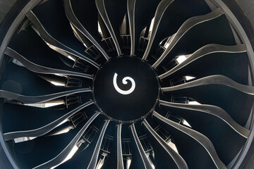 aircraft jet engine on ground