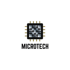 Microchip logo. Technology symbol isolated on white background for your tech company. Logo vector EPS 10