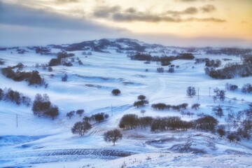 中国内蒙古乌兰布统草原冬季风光