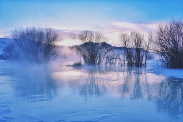 Fototapeta premium 中国内蒙古乌兰布统草原冬季风光