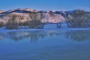 中国内蒙古乌兰布统草原冬季风光