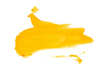 Yellow paint spot. A yellow smear of paint. Gold paint stroke