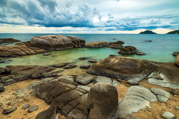 Moody sunset evening in Koh Tao island in the Gulf of Thailand