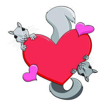 squirrels on a heart