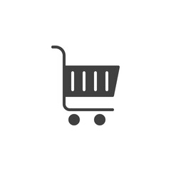 Shopping cart vector icon. filled flat sign for mobile concept and web design. Trolley cart glyph icon. Symbol, logo illustration. Vector graphics