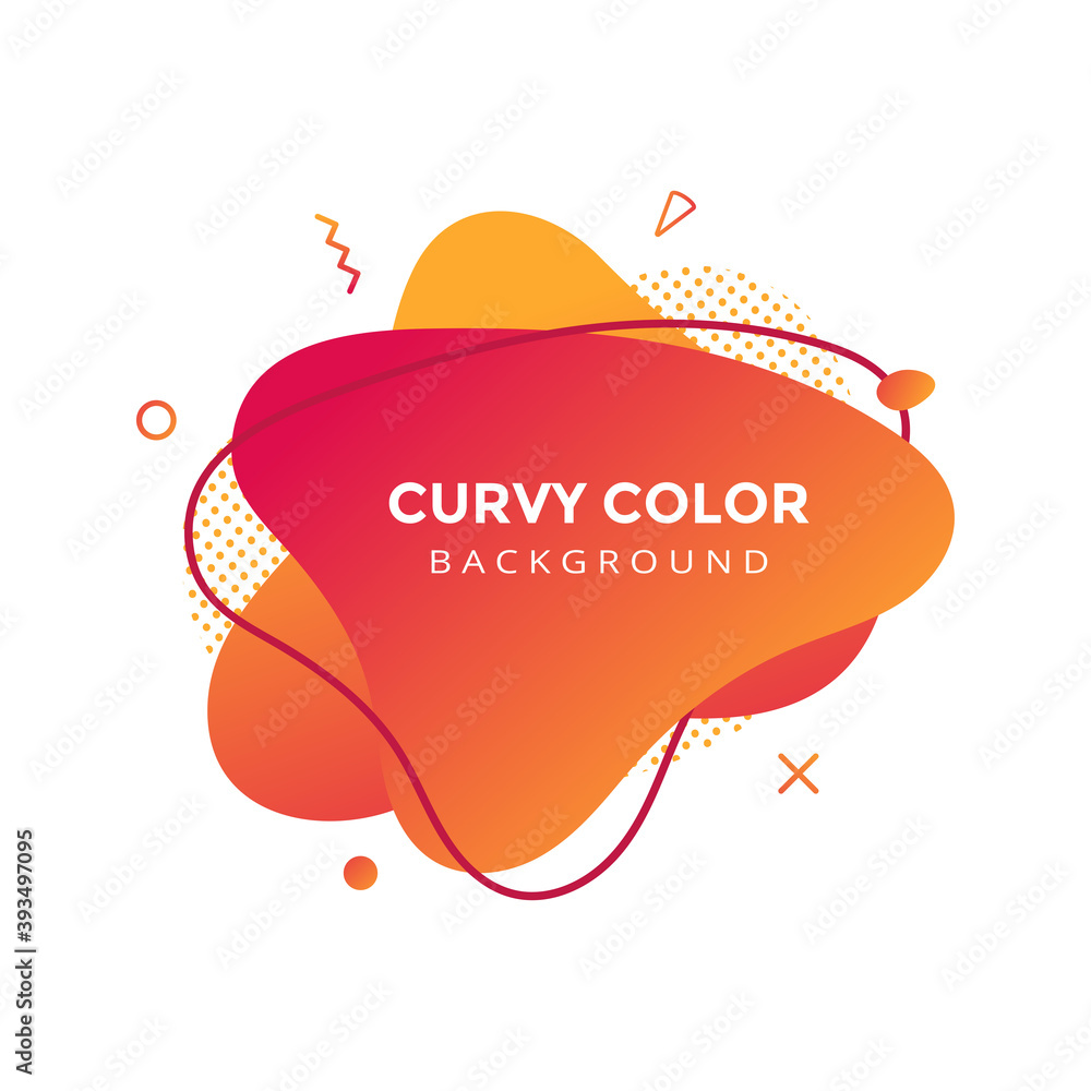 Poster modern liquid abstract element graphic gradient flat style design fluid vector colorful illustration