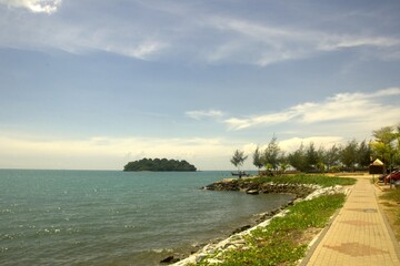 jogging path in recreation park at Port Dickson town Malaysia
