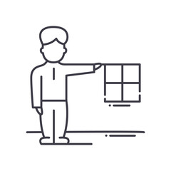 Linesman icon, linear isolated illustration, thin line vector, web design sign, outline concept symbol with editable stroke on white background.