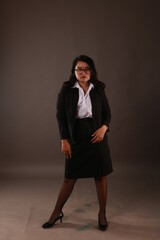 Fototapeta premium Beautiful sexy asian woman business office style fashion clothes. 