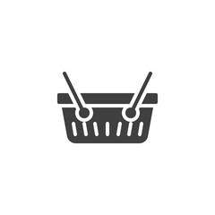 Empty shopping basket vector icon. filled flat sign for mobile concept and web design. Shopping basket glyph icon. Symbol, logo illustration. Vector graphics
