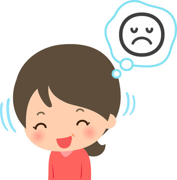 内心嫌がりながら笑顔で頷く女性、本音と建て前